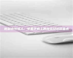 乐陵微利亦可惊人：苹果手机上的指尖经济致富术 第1张